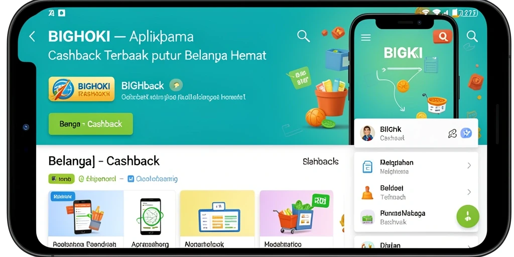 Tampilan antarmuka aplikasi BIGHOKI untuk Cashback yang intuitif.