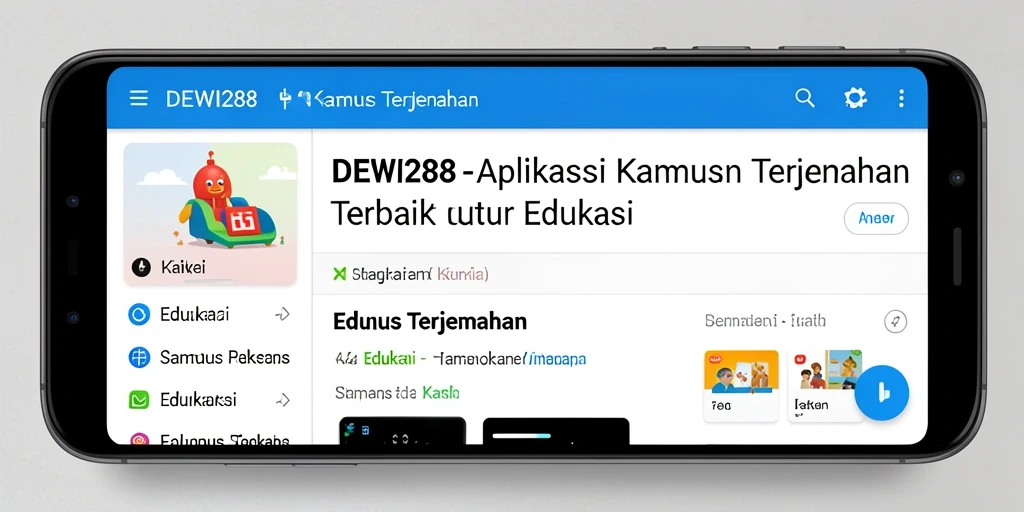 Antarmuka DEWI288 menampilkan fungsi Kamus Terjemahan yang intuitif.