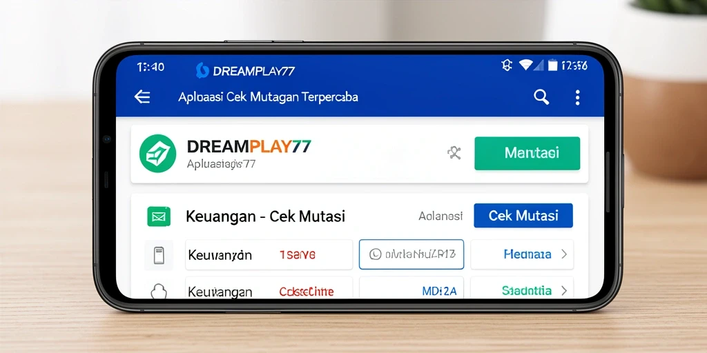 Antarmuka utama DREAMPLAY77 untuk cek mutasi keuangan.