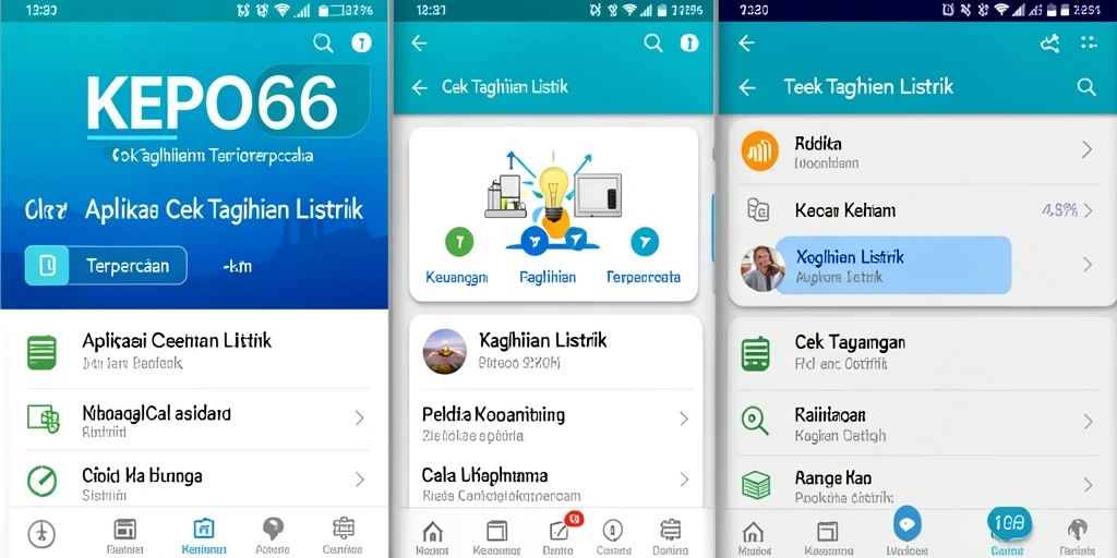 Antarmuka aplikasi KEPO66 untuk cek tagihan listrik.