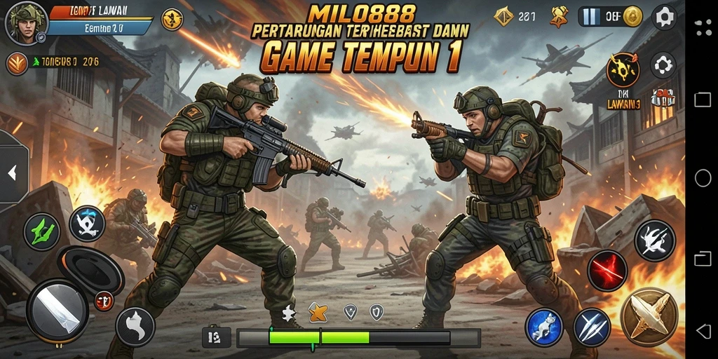 Antarmuka MILO88 menampilkan pertarungan seru di arena Tempur 1 Lawan 1.