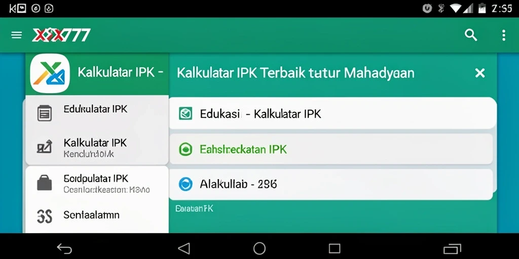 Antarmuka XXX777 yang ramah pengguna untuk Kalkulator IPK.